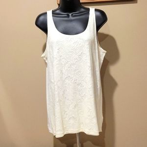EUC  Sonoma Lace Overlay Tank Top sz XL